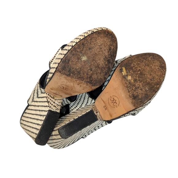 Johnston and Murphy weaved wedge sandals black/white sz 8.5 - Picture 6 of 7